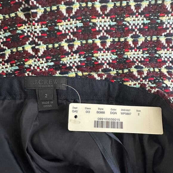 2/$30 NWT J. Crew Garnet Tweed Pencil Skirt Midi Wool Alpaca High Rise #8332 - Picture 5 of 8